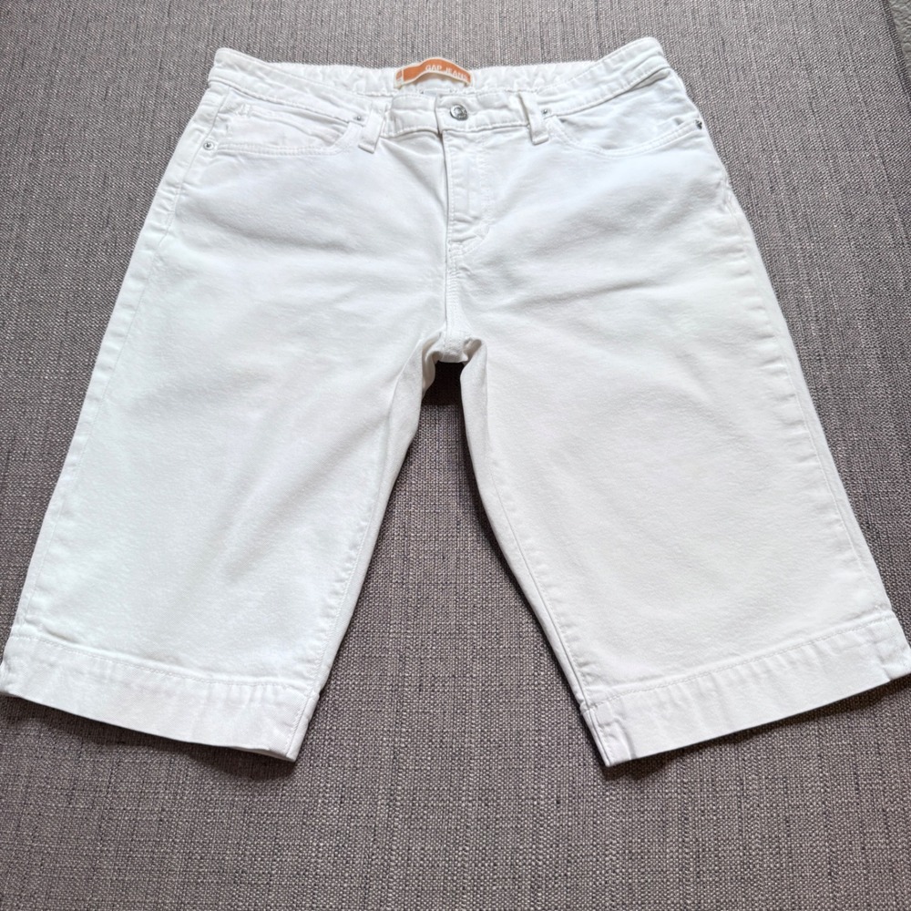 Gap Jeans Womens White Denim Bermuda Shorts Size 10 Stretch Knee Length RN54023